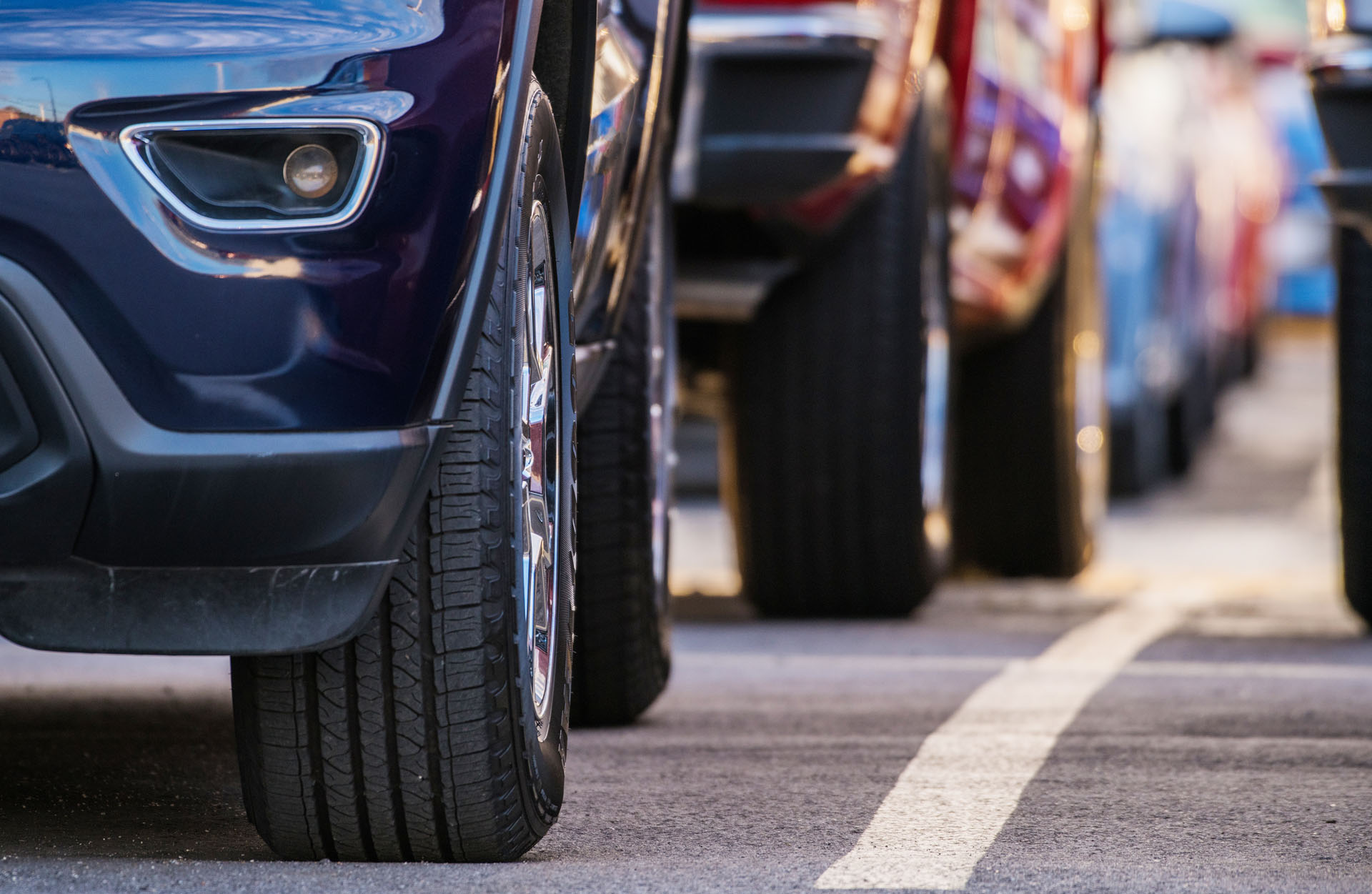 A row of used cars for sale